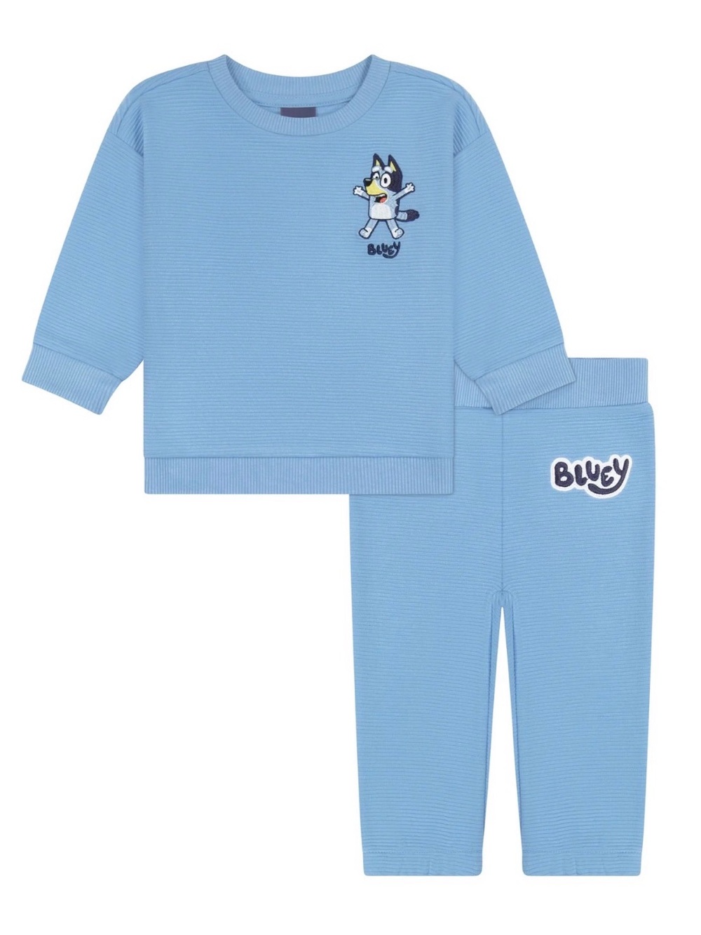 Bluey 18M Toddler Boy’s 2-Piece Matching Embroidered Ribbed Pants Set